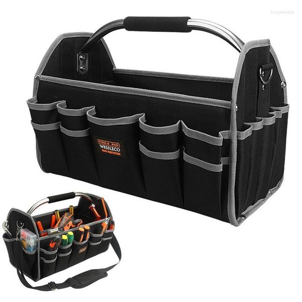 Sacs de rangement Organisateur de sac à outils Petit sac de transport pour outils Large bouche Électricien Open Top Tote Pocket Heavy Duty Bin avec poignée