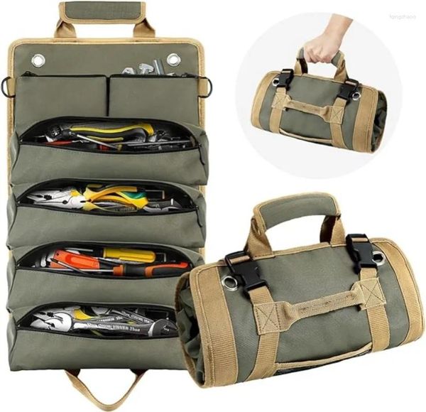 Bolsas de almacenamiento Bolso de herramientas Organizadores Kit Electricista Roll Type Fácil Carry Carry Hardware Multifuncional Multifuncional Regalo