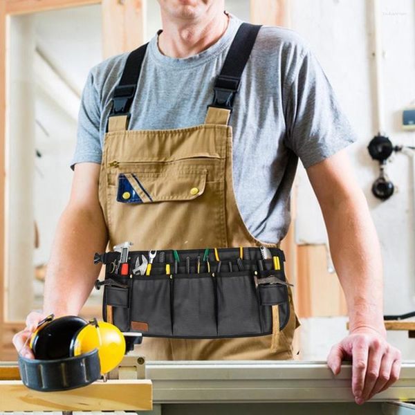 Bolsas de almacenamiento para herramientas, bolsa de utilidad con múltiples bolsillos, resistente al desgaste, antiarañazos, resistente al agua, cinturón de bolsillo para electricista, carpintero, hogar