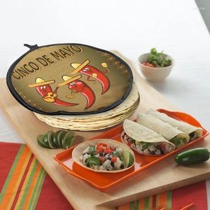 Opbergzakken Tortilla Warmer Zakje Mexicaans Voedsel Opwarmbakken Magnetron Roti Houder 12 Inch Geïsoleerde Keuken Accessoires