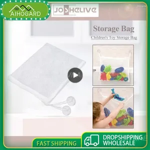 Bolsas de almacenamiento bolsas de juguete plegamiento colgante accesorios de baño accesorios de baño bañera organizador de muñecas ducha para bebés tazas de succión de malla