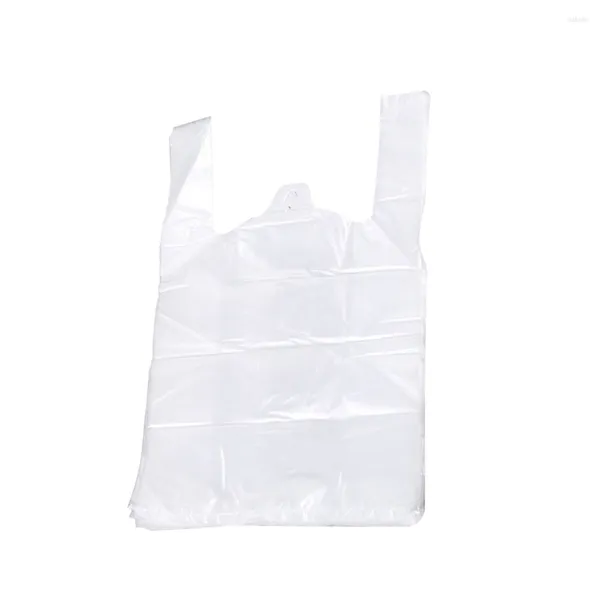 Sacs de rangement Toyvian T-shirt blanc avec poignée sac de qualité emballage supermarché épicerie 100pcs fourre-tout en plastique