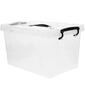 Bolsas de almacenamiento Bins de caja transparente Tapa Tapas Contenedor de plástico Recipientes grandes Tamaño de fondo de la cama