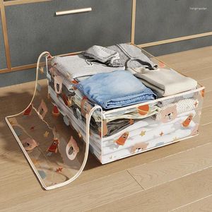 Sacs de rangement Transparent Cartoon PVC épaissi grand sac vêtements couette couverture armoire organisateur conteneurs pour la maison chambre