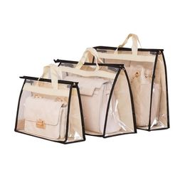 Sacs de rangement Transparent sac à poussière clair sac à main organisateur anti-poussière porte-sac à main garde-robe placard pour embrayage Shoes1846