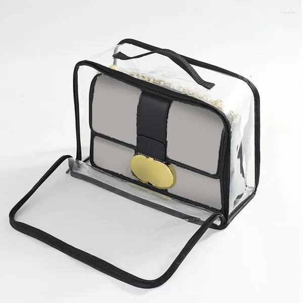 Bolsas de almacenamiento Bolsa transparente a prueba de polvo Bolso Organizador Monederos de polvo Cajas de ropa Cubierta impermeable con cremallera