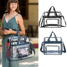 Aufbewahrungstaschen, transparente Handtasche, Einkaufstasche, umweltfreundlich, große Kapazität, transparente Reisetasche mit Reißverschluss für Fitnessstudio, Arbeit, Sport