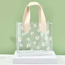 Opbergtassen Transparant PVC Daisy Gift Tote Duidelijke Plastic Handtas Wedding Party Gunsten voor Gasten Bag Packaging Supplies