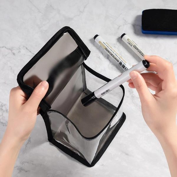 Bolsas de almacenamiento estuche de lápices de PVC transparente Bolsa de gran capacidad 3D Mujer calibración cosmética maquillaje de papelería