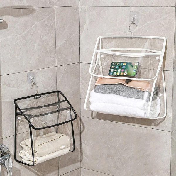 Bolsas de almacenamiento Artículos de tocador transparentes Baño Baño Bolsa organizadora colgante impermeable para ropa interior Bolsa para teléfono móvil