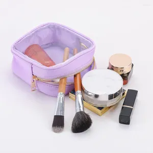 Sacs de rangement Sac de toilette transparent PVC Mini ensemble de maquillage pour femmes organisateur cosmétique avec fermeture à glissière filles imperméables