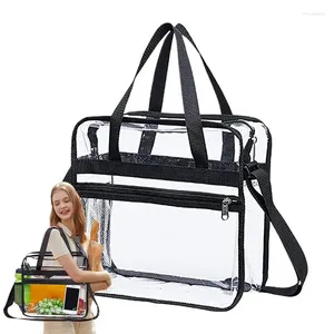 Sacs de rangement sac fourre-tout transparent transparent PVC épaule multi-poche de conception pour la plage d'école de travail et