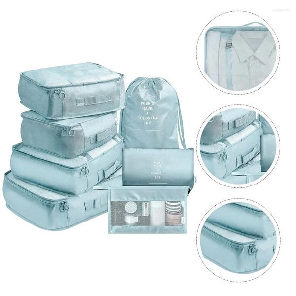 Sacs de rangement Sac de voyage Cosmetics Organisateur Clothes Sachets Buggage Caxe Suitcase Trip Polyester Classification Conteneurs