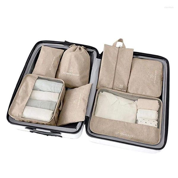 Bolsas de almacenamiento Bolsa de viaje para ropa interior de siete piezas Organizador de ropa de equipaje de equipos