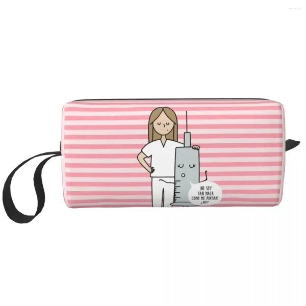 Sacs de rangement Voyage Cartoon Dames Médecins Imprimé Trousse de toilette Portable Cosmétique Maquillage Organisateur Femmes Beauté Dopp Kit Boîte