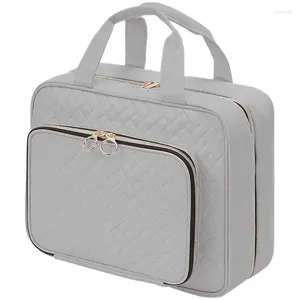 Sacs de rangement Voyage Grand sac de toilette Hangable imperméable à l'eau PU Maquillage Vanity Cases Cosmétique Articles de toilette Organisateur Portable