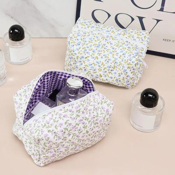 Sacs de rangement Sac de maquillage de voyage Soft Cotton Portable Cosmetic Tobetry Tobetry Tools Souche et Organisateur de fournitures pour les vacances de travail