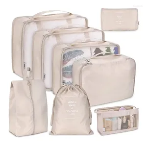 Sacs de rangement Organisateur de voyage Sac Valise Document Bagages Vêtements Emballage Cubes Ensemble Aundry Pill Sous-vêtements Kit Câble Essentials Case