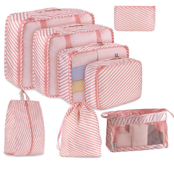 Sacs de rangement, organisateur de voyage, valise, ensemble d'emballage, bagages portables pour vêtements et chaussures LB