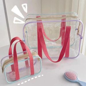 Sacs de rangement voyage PVC Femmes cosmétiques Transparentes Clair Clear Make Organizer Tote Makeup Up Sac lavage Bath Handsbags Q7V9