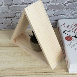 Opbergtassen driehoekige display rek houten hangende plank wand gemonteerde planken boekenkast