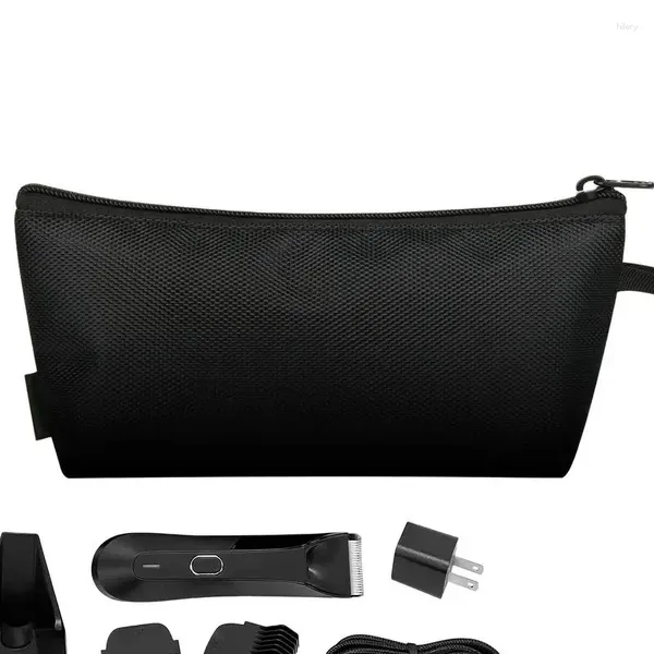 Bolsas de almacenamiento Bolsa para recortadora Caja impermeable Herramienta para el cabello Viaje Organizador de maquinilla de afeitar eléctrica portátil Soporte para afeitadora Kit de aseo para hombres