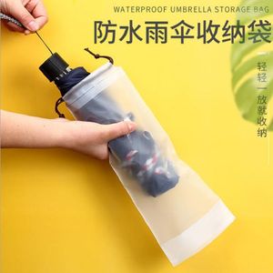 Storage Bags Umbrella Bag Transparent Waterproof Pull Rope Bundle Mouth Plastic