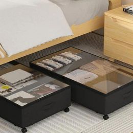 Opbergzakken onder bedbox met wielen Draagbare rollende schoenen Organizer Dekenlade voor speelgoedboekdoek