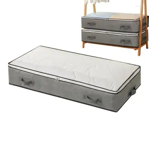 Sacs de rangement sous le lit, grande capacité pour couvertures et couettes, anti-poussière, fermeture éclair bidirectionnelle pliable