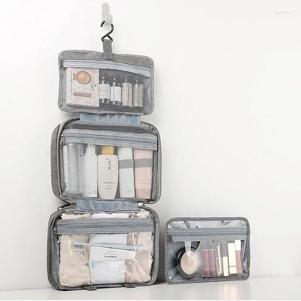 Bolsas de almacenamiento a mujeres mujeres Viajes Cosméticos Hacer artículos de tocador colgantes Organizador de maquillaje impermeable