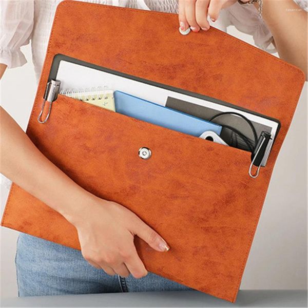 Sacs de rangement Up Up Leather Fiding Sac Folder A4 Document de dossier de classement standard pour les affaires de bureau de bureau