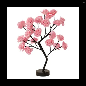 Sacs de rangement USB Table à LED à batterie LAMPE ROSE BONSAI TAISAIS LUMIÈRES DE NIGHT