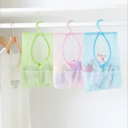 Sacs de rangement utiles salle de bain salle de bain accrochage de poube à linge Organisateur de sac en mailles avec crochet pour bain nageur pour enfants paniers