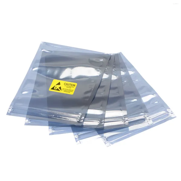 Sacs de rangement Sac de blindage anti-statique UxCell 100pcs 4x6 pouces (10x15 cm) refermable avec des étiquettes pour le disque dur du disque dur SSD