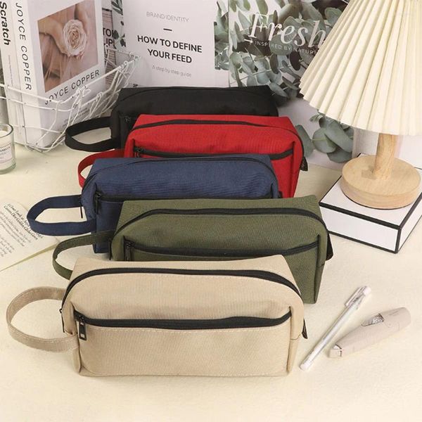 Sacs de rangement vintage grand crayon crayon fournitures scolaires Sac papeterie pochette zipper crayon bureau d'étude portable