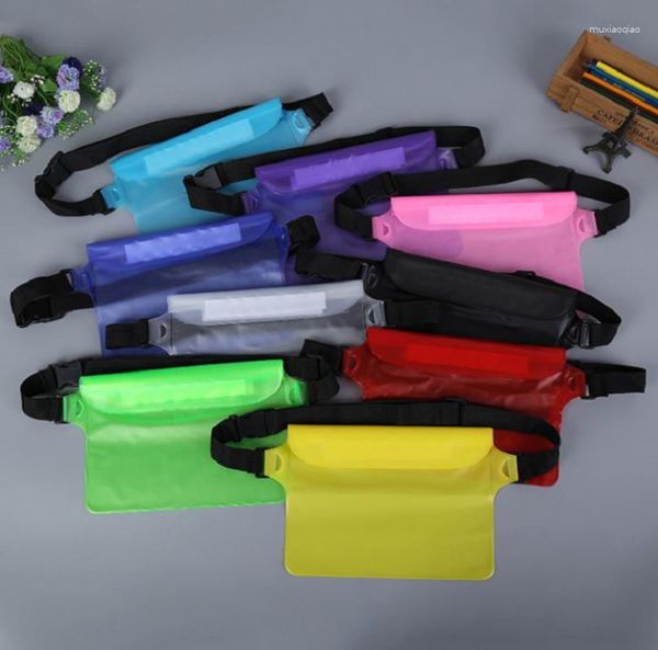 Bolsas de almacenamiento Paquete de cintura Funda impermeable Bolsa seca a prueba de agua Cubierta de bolsillo subacuática 9 colores para teléfono celular Teléfono móvil Misceláneas SN4034