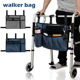 Sacs de rangement Sac Walker avec porte-tasse à grande capacité Pouche de fauteuil rouleur Rollator pliant