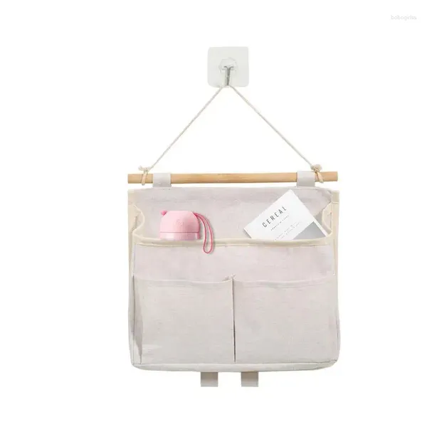Bolsas de almacenamiento Organizador de bolsas de manguito para la canasta portátil de puerta con bolsillos Oficinas de armario Vivir en el hogar