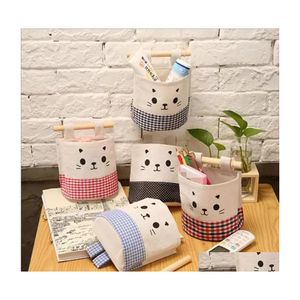 Sacs De Rangement Monté Au Mur Sac Coton Linge Garde-Robe Maquillage Stand Pour Chat Mignon Cintre Clutter Organisateur Inventaire En Gros Drop Deli Dht7M