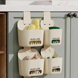 Opbergtassen wandgemonteerde mand met afneembare haak multifunctionele geen boorkamer organizer tas voor keuken pantry badkamer