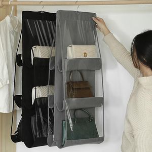 Sacs de rangement armoire placard sac Transparent sac à main suspendu sac à main support organisateur porte mur fourre-tout support cintre pochette