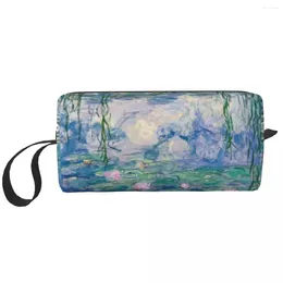 Opbergtassen Water Lelies Claude Monet Fine Art Toilettas Tas Franse schilder Make -up Cosmetische organisator Ladies Beauty Dopp Kit Case