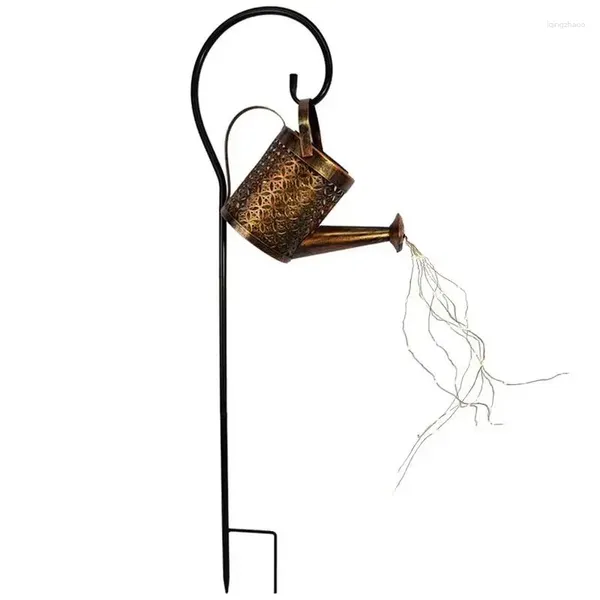 Sacs de rangement Arrosoir pour jardin Lampe suspendue solaire Lampes de douche en fer extérieures innovantes Lampe de bouilloire forgée avec