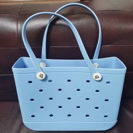 Opbergzakken waterdichte bogg strandtas designer tas vaste geslagen organizer mand zomer waterpark handtassen grote damesbouillon cadeauw 7665