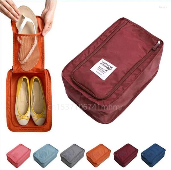 Bolsas de almacenamiento Bolsa de zapatos de fútbol impermeable Bota de viaje Rugby Deportes Gimnasio Caja de transporte Caja Bolsa con cremallera sólida