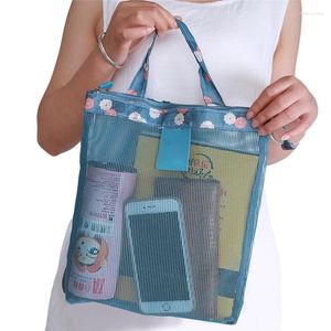 Sacs de rangement sac à main étanche femmes pochette en maille cosmétique voyage salle de bain lavage toilette plage Porta Maquiagem organisateur