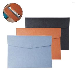 Bolsas de almacenamiento de cuero impermeable A4 Maletín de negocios Carpeta de archivos Documento Organizador de papel Bolsa Escuela Oficina Papelería