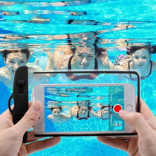 Sacs de rangement Étui de téléphone étanche Sac de natation de plongée à la dérive pour pochette de couverture mobile de 6 pouces sous-marine sèche