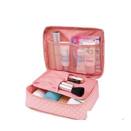 Bolsas de almacenamiento Impermeable Cremallera portátil Bolsa de cosméticos Punto Belleza Estuche Maquillaje Tas Monedero Organizador Bolsa de lavado de viaje K1049 Drop Delive Otx0E