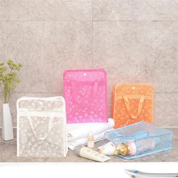 Bolsas de almacenamiento Bolsa de cosméticos de PVC impermeable Mujeres Organizador transparente Maquillaje Sujetador Ropa interior Compresión Viaje Champú Bolsa de baño